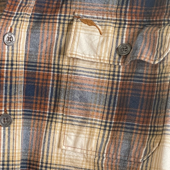 BOB TIMBERLAKE Flannel Plaid Brown/Blue Long Sleeve Men's Shirt Sz. XLT - Picture 3 of 6